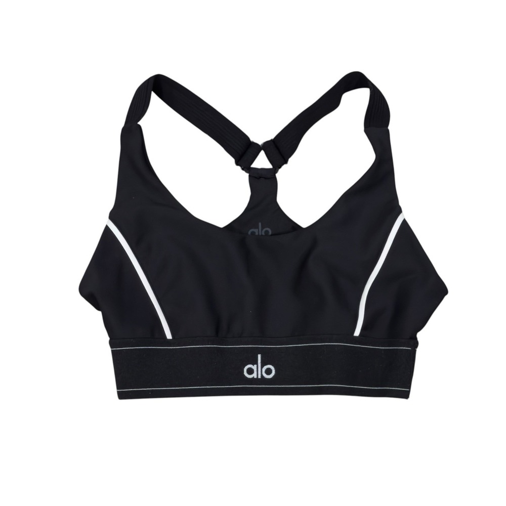 Alo Yoga Women's Size Small Black Performance Stretch Airlift Suit Up Sports Bra